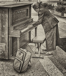Sepia toned Lady and Piano Cinti.
